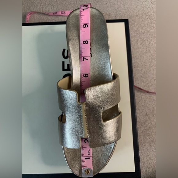 NIB J/Slides NYC Queenie Gold Leather Upper Cork Sole Sandal Women Size 8m - Picture 9 of 13